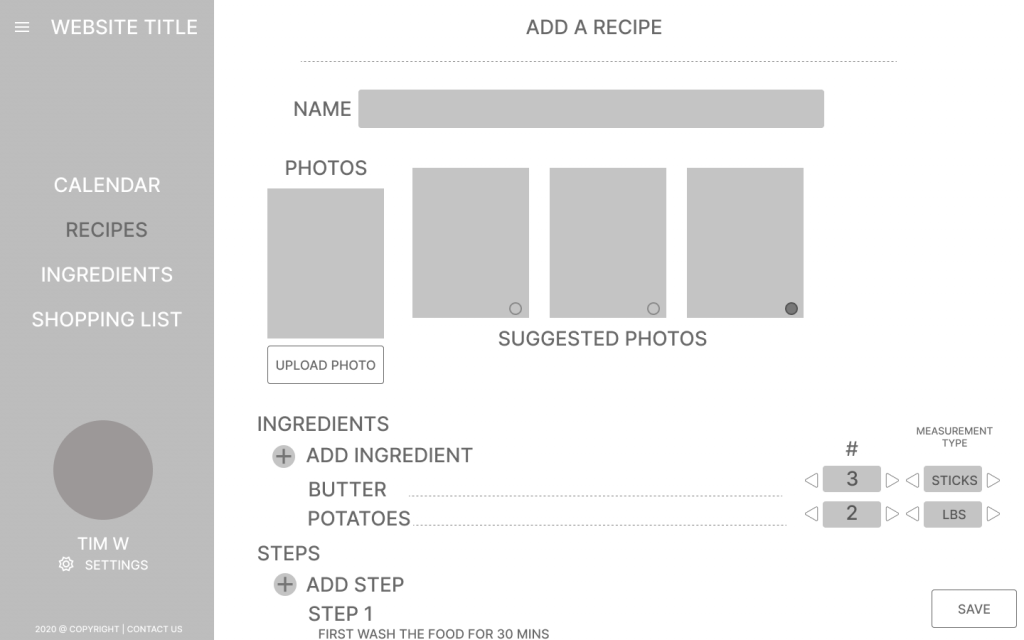 my wireframe example