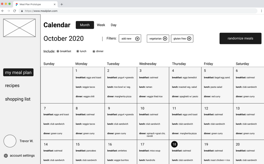 solution wireframe example