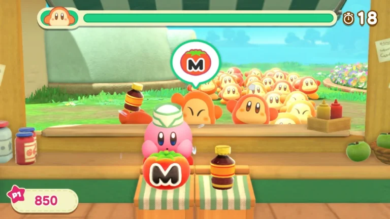 kirby making burgers