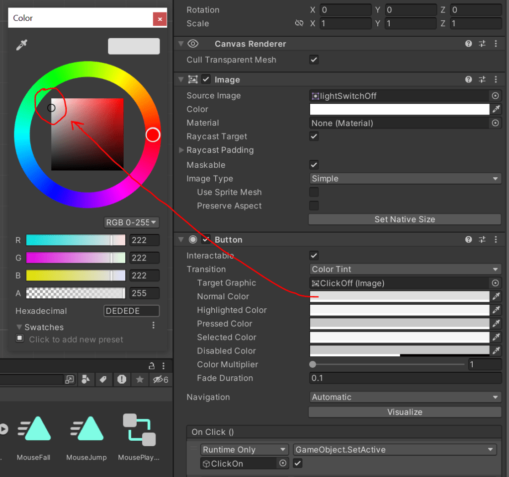 Example image of adjusting color